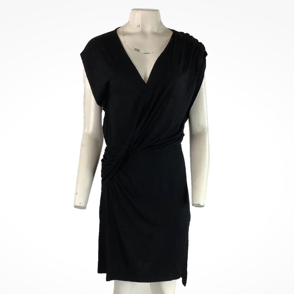 AllSaints Sz 6 Drapey Pullover Jersey Dress Black Business Casual Stretchy